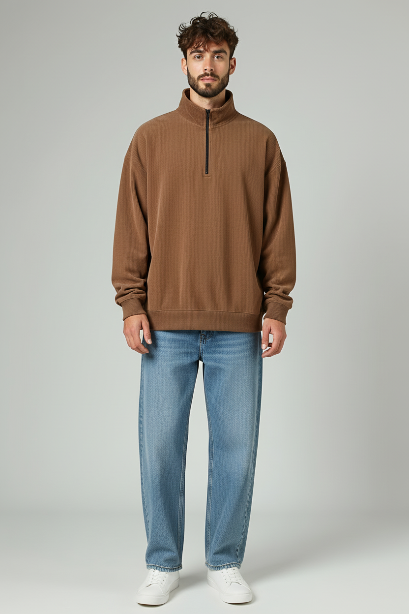 Velvet Sweatshirt Dark Brown