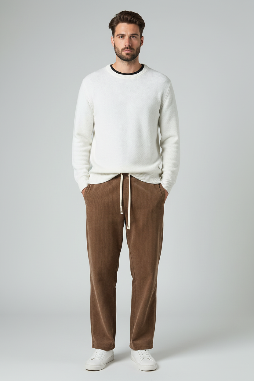 Velvet Trousers Beige