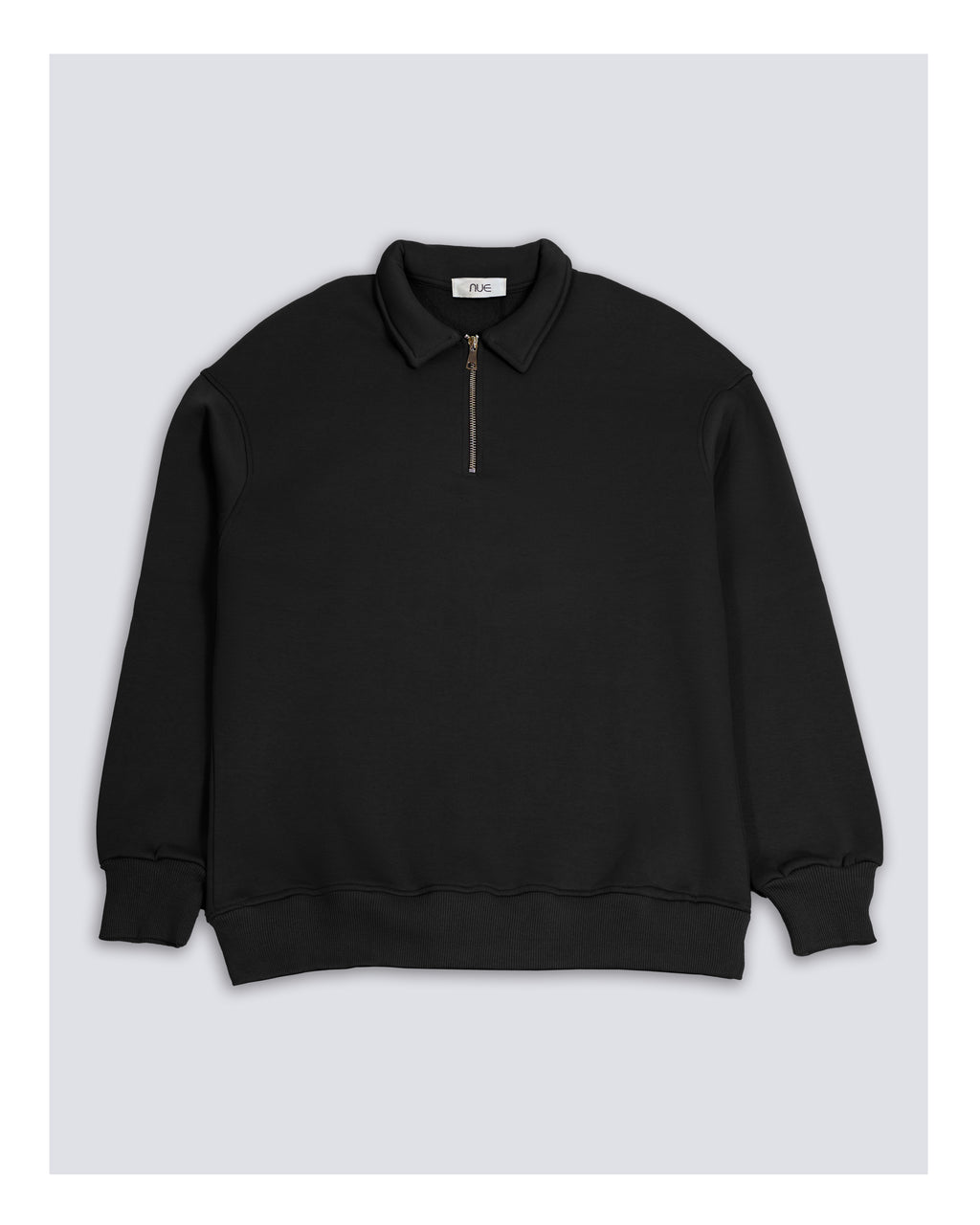 Cotton Quarter Zip sweatshirt Black