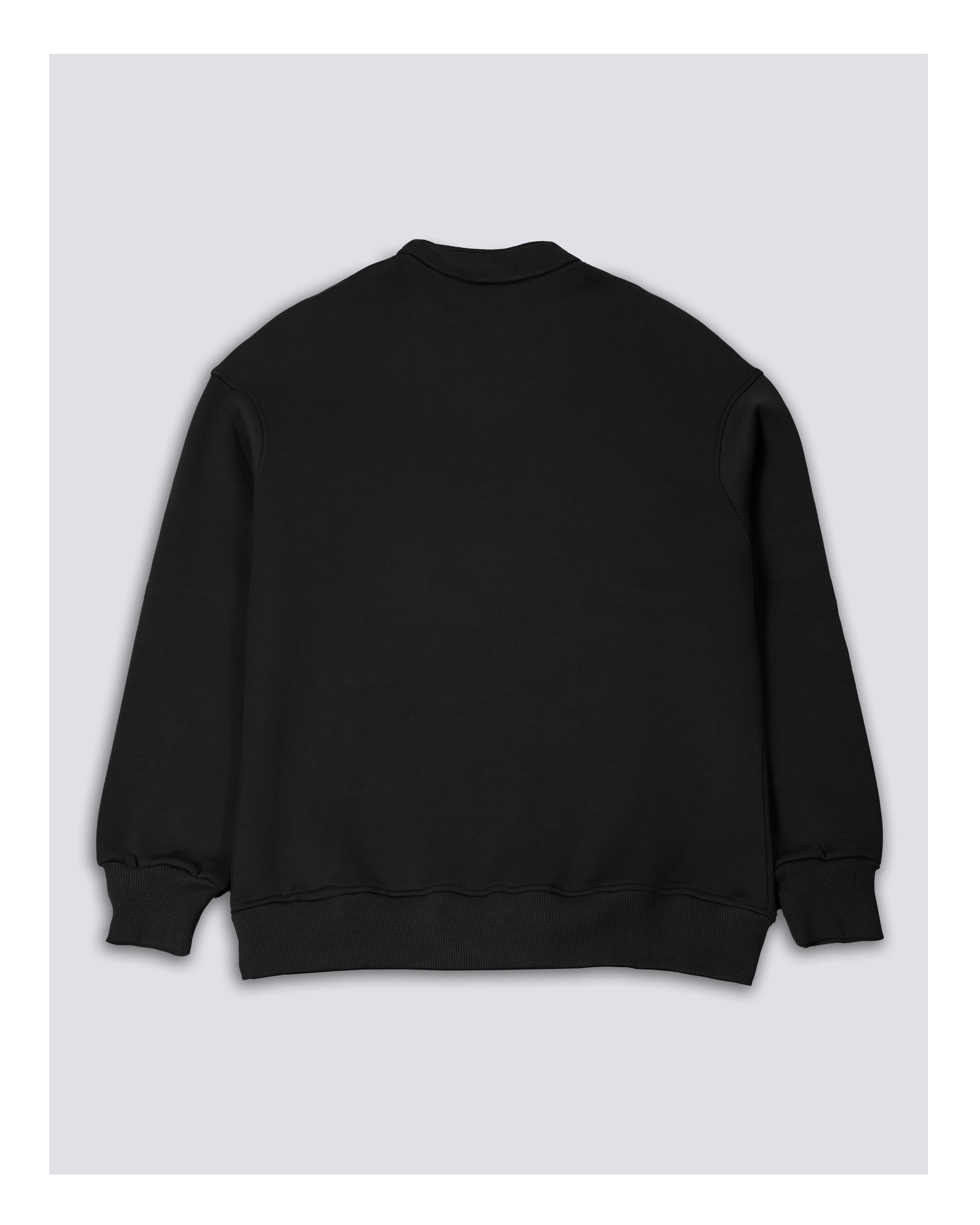 Cotton Quarter Zip sweatshirt Black