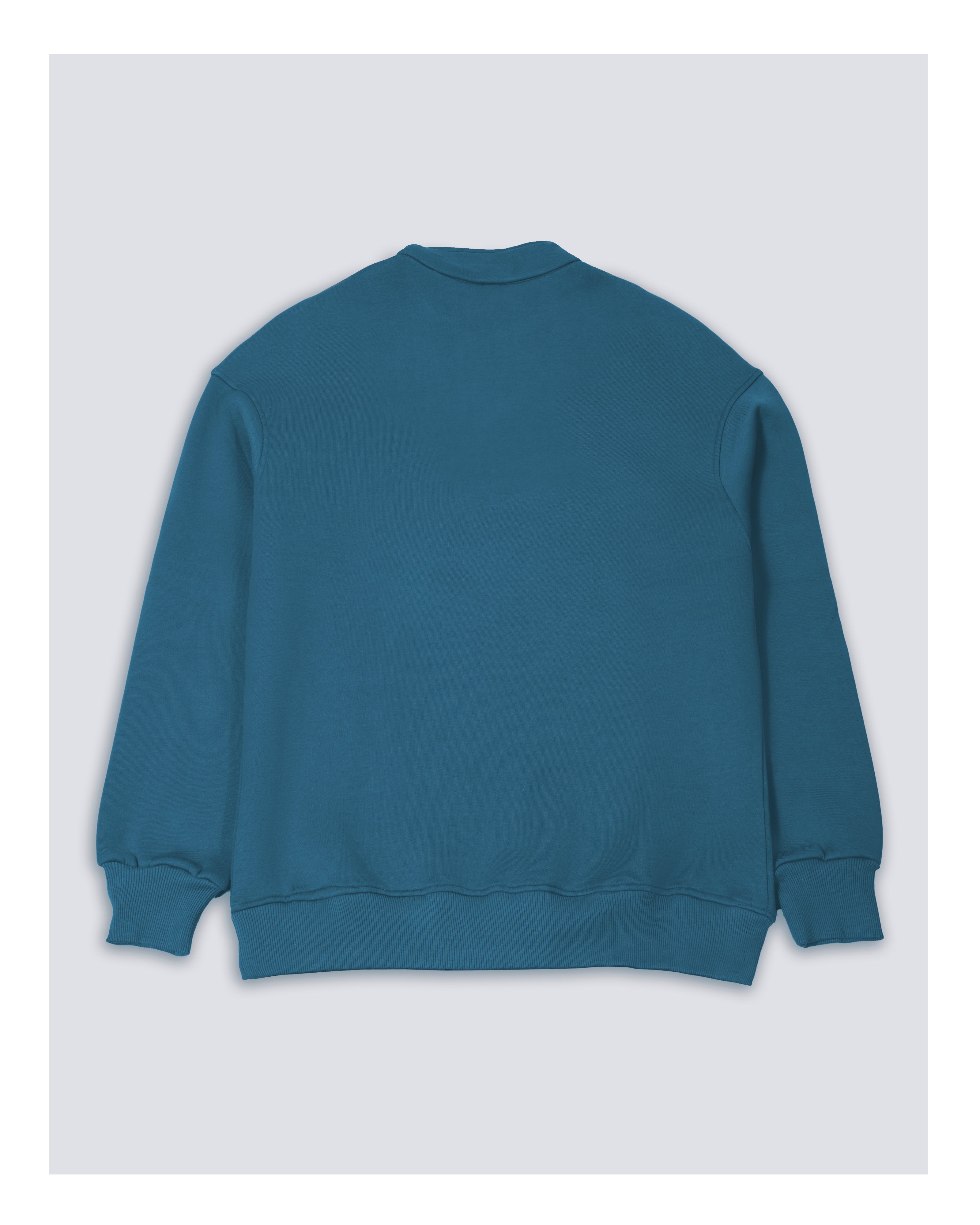 Cotton Quarter Zip sweatshirt Blue