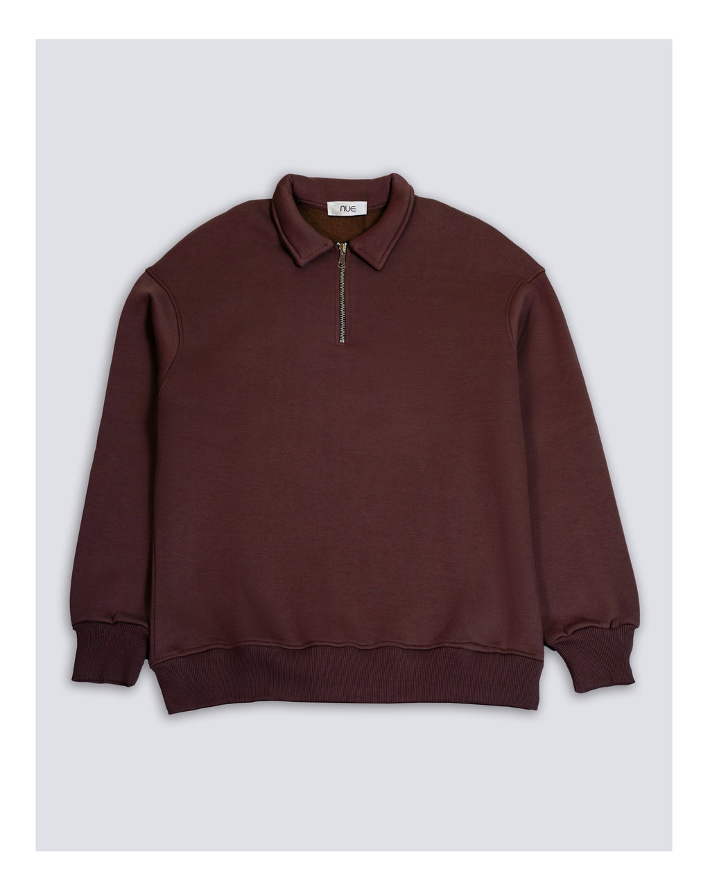 Cotton Quarter Zip sweatshirt Burgundy