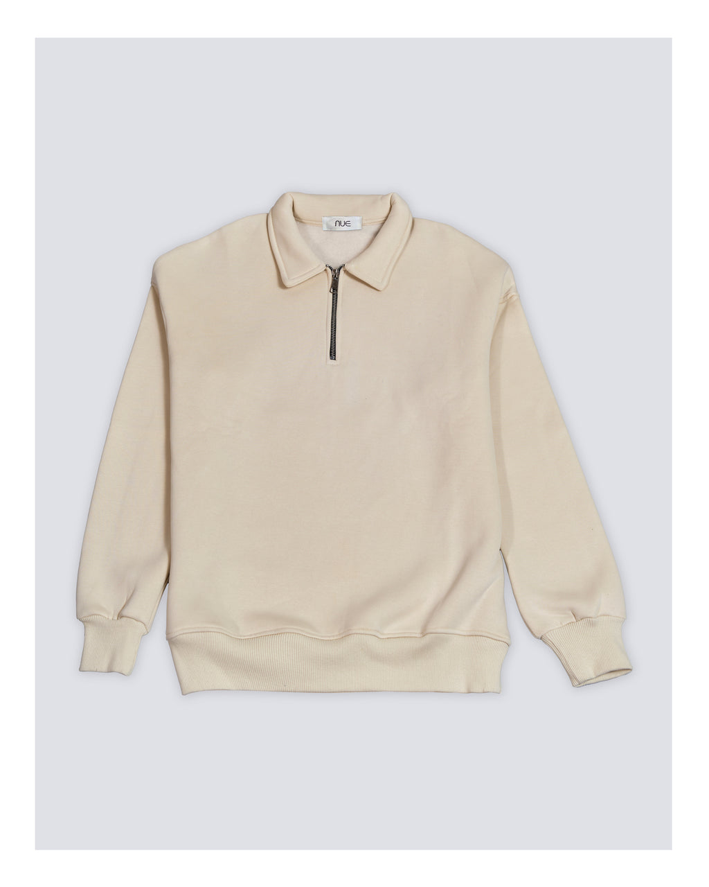 Cotton Quarter Zip sweatshirt Off white