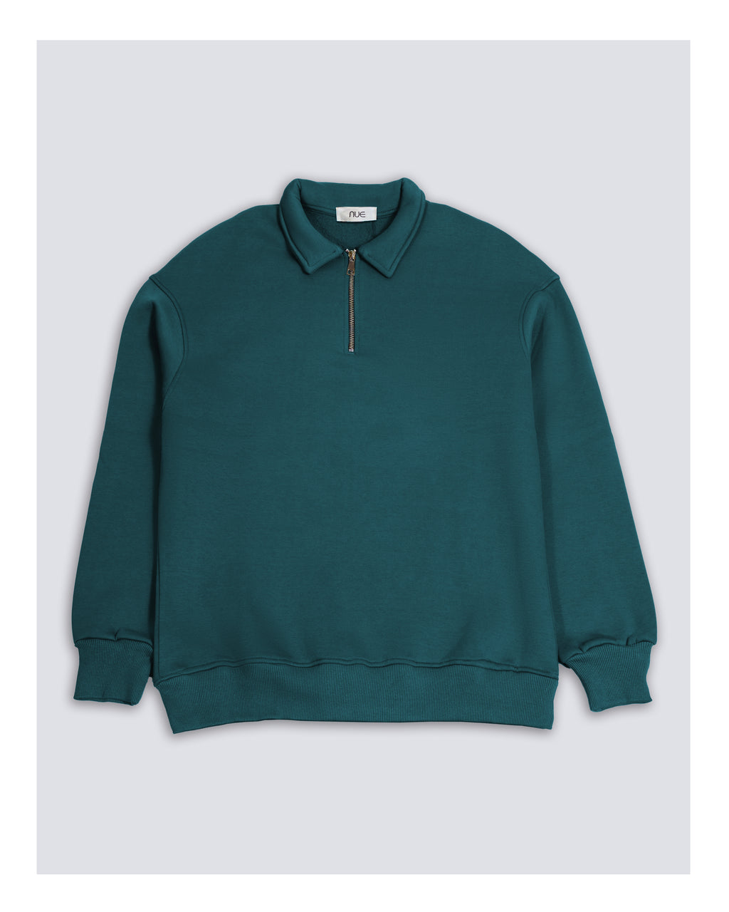 Cotton Quarter Zip sweatshirt Green