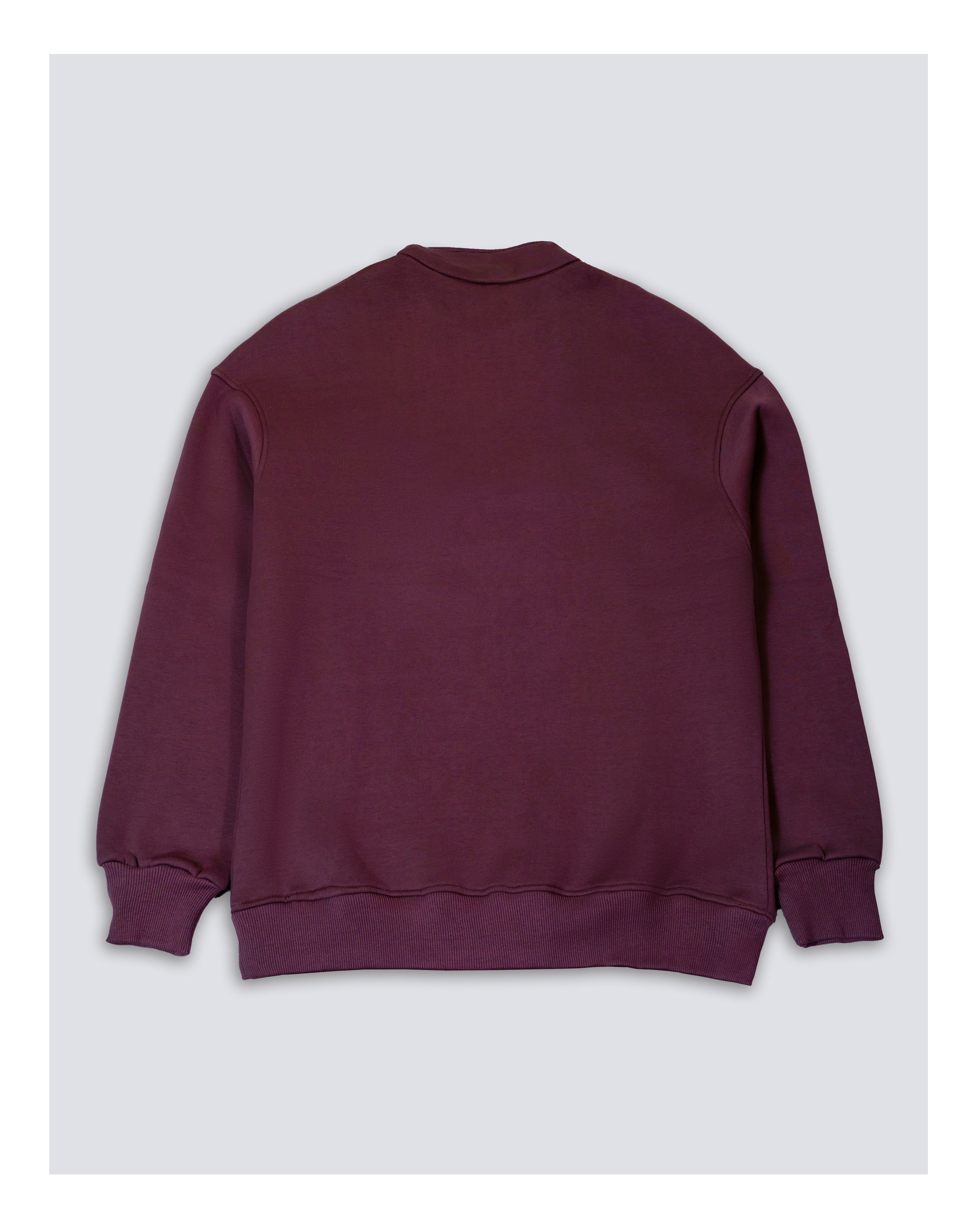 Cotton Quarter Zip sweatshirt Purple