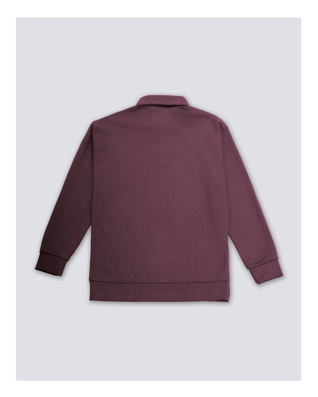 Ribbed Polo Sweatshirt Long Sleeve Purple