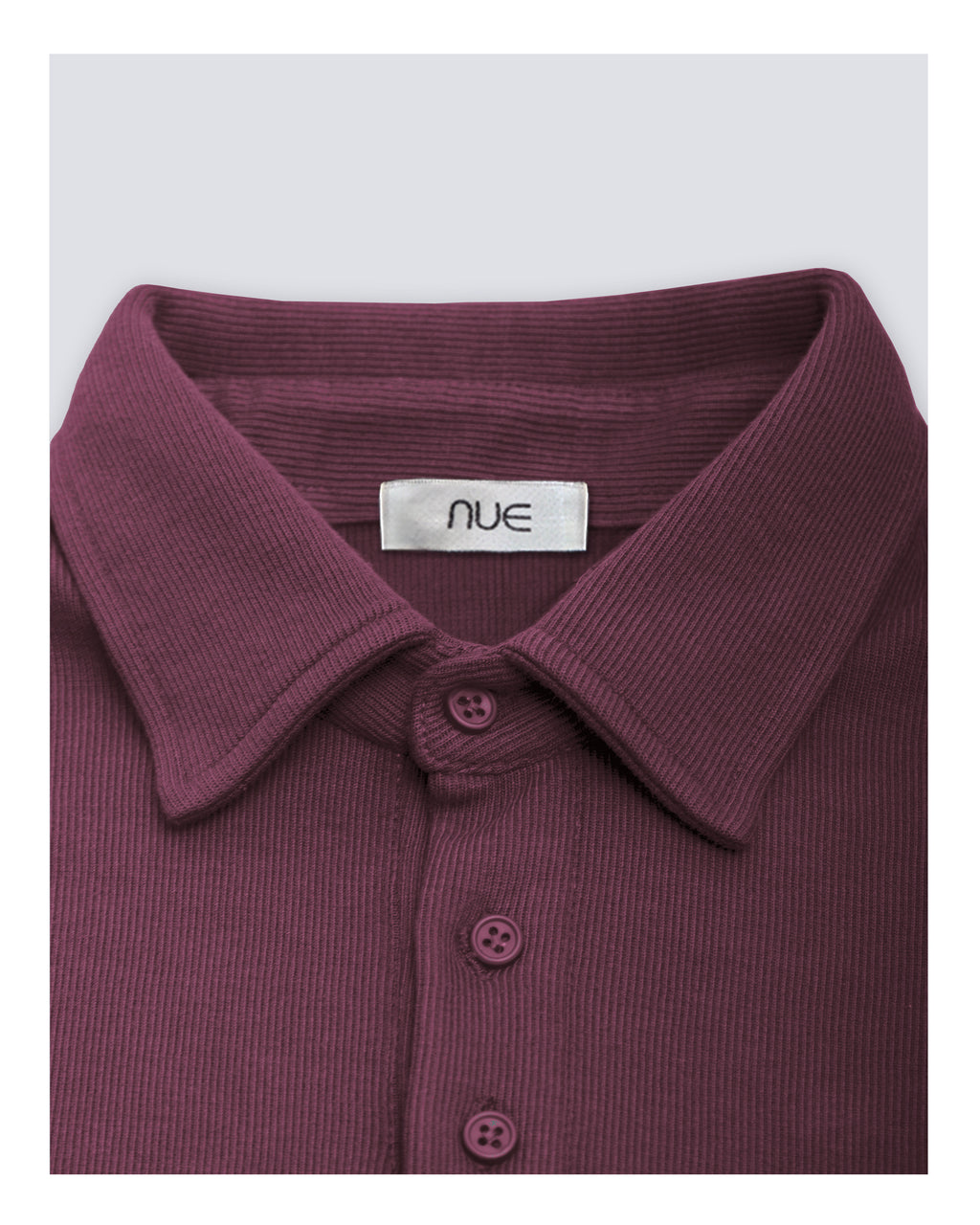 Ribbed Polo Sweatshirt Long Sleeve Purple