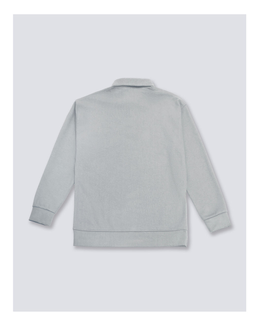 Ribbed Polo Sweatshirt Long Sleeve Grey