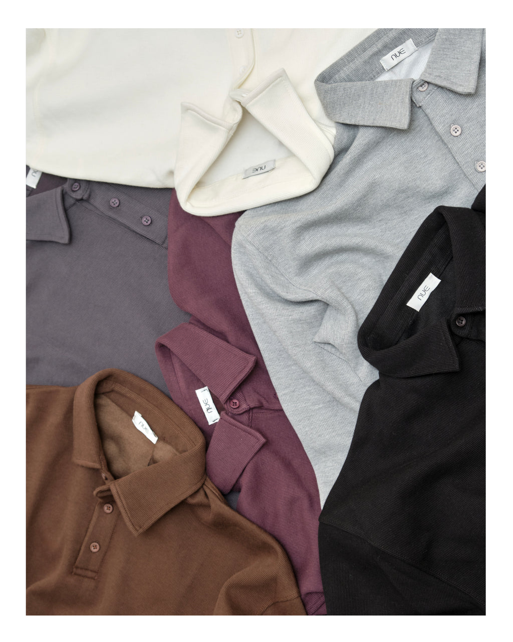 Ribbed Polo Sweatshirt Long Sleeve Black