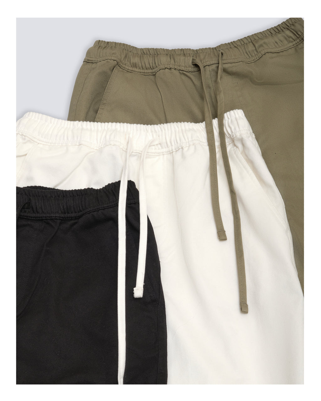 Drawstring Casual Trousers White